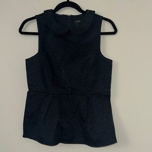 J. Crew peplum top. Navy blue